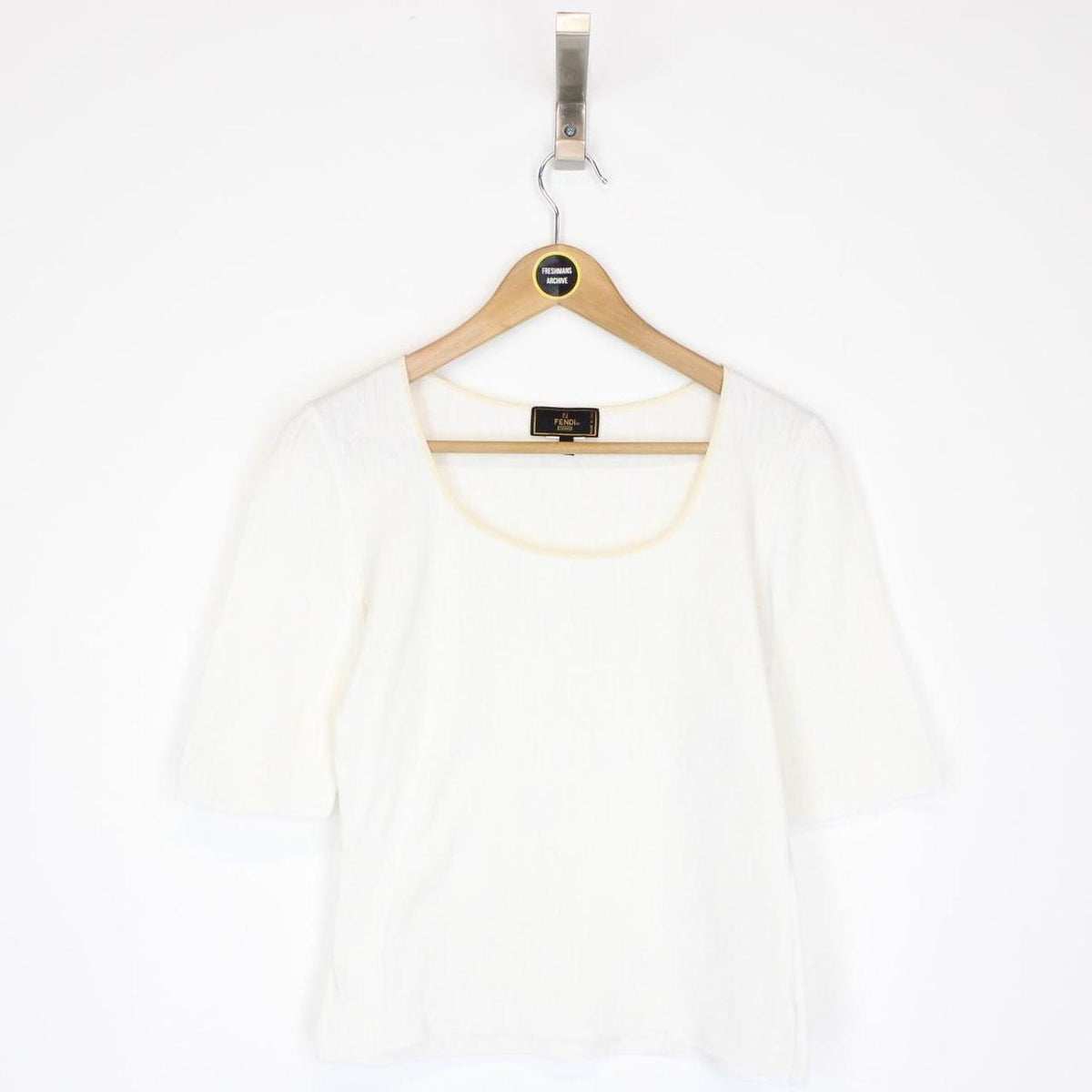 Vintage 90s Fendi Zucca Monogram Deep Neck Top Small