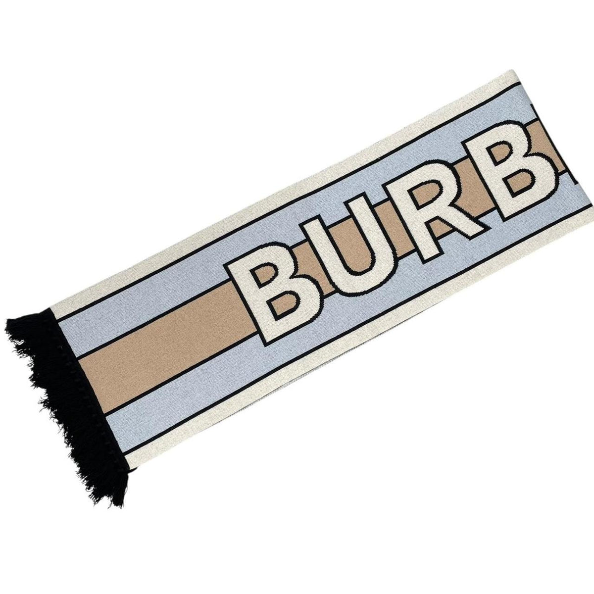 Burberry Football Logo Intarsia Cashmere Wool Scarf