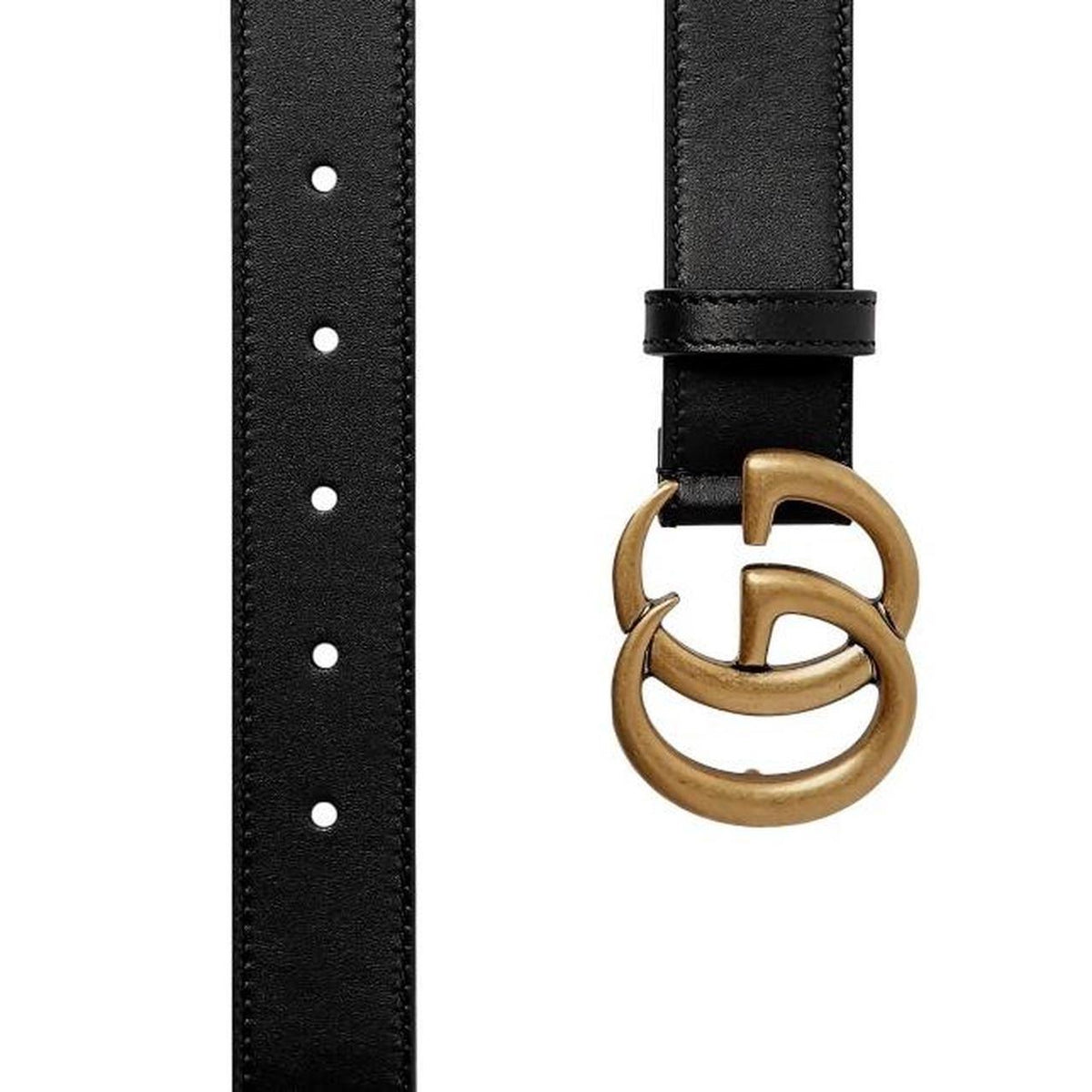 Gucci Marmont Wide Leather Belt with GG Buckle