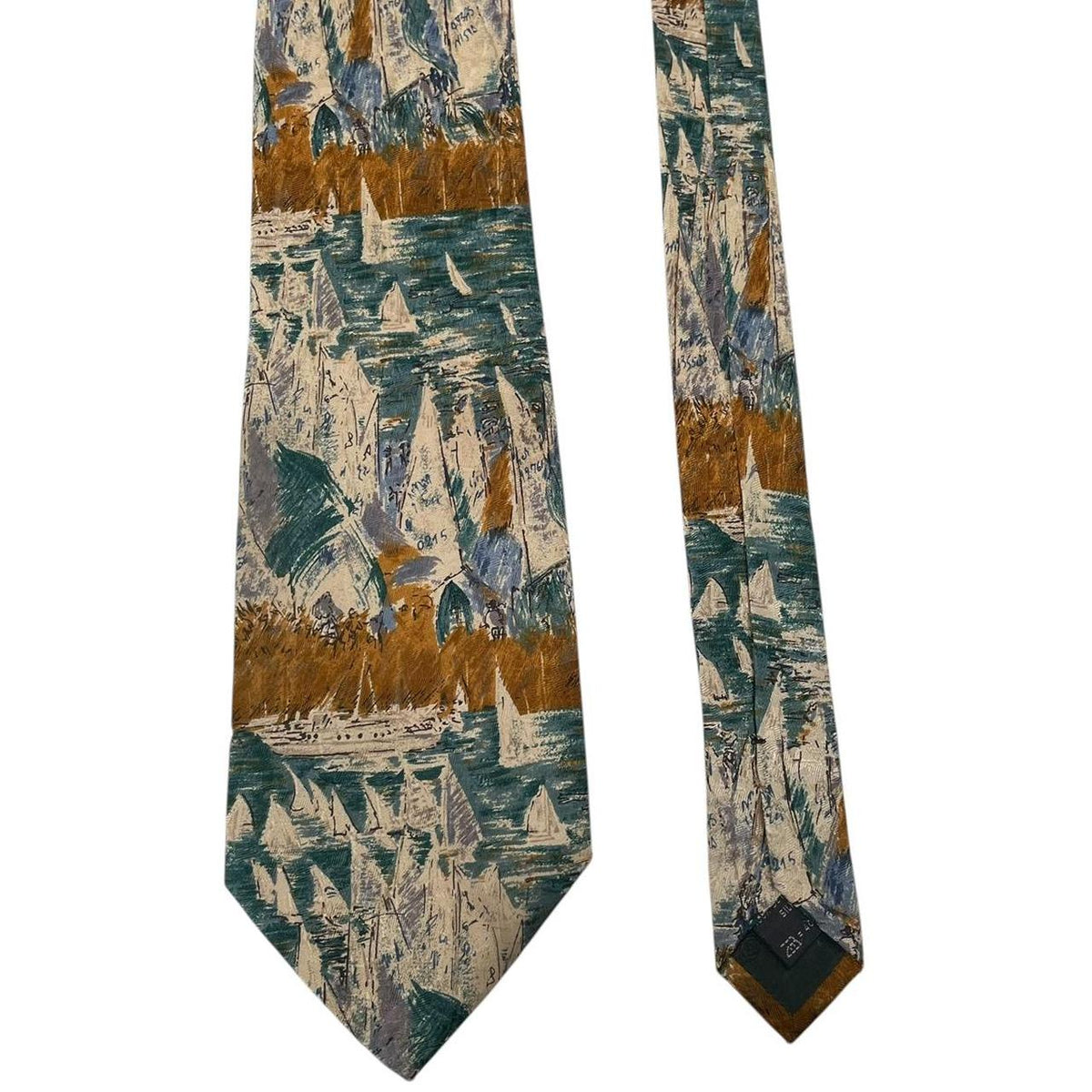 Ermenegildo Zegna Boat Print Silk Tie