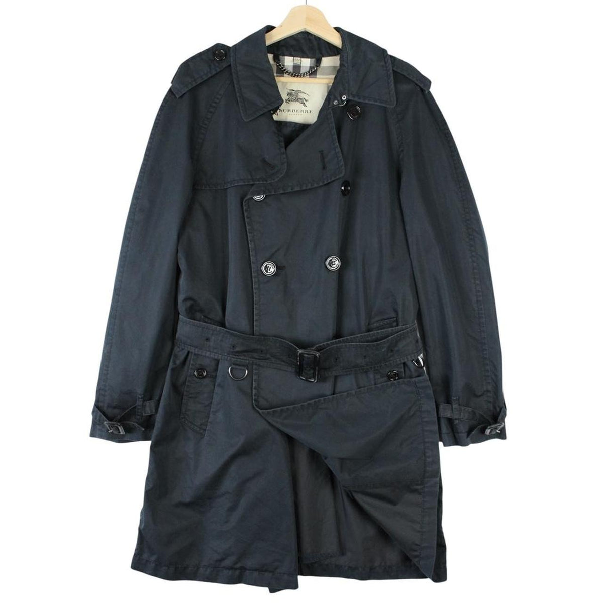 Vintage 90s Burberry Belted Trench Coat Medium