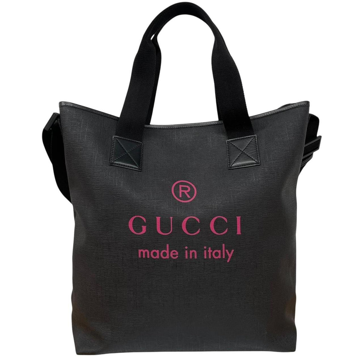 Gucci Coated Canvas Logo Print Large Tote Bag