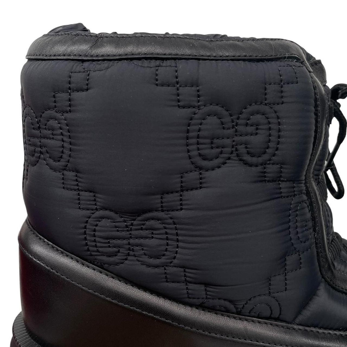 Gucci GG Monogram Leather Quilted Ankle Boots UK 5