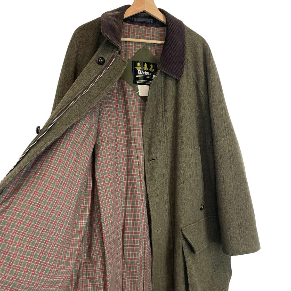 Vintage Barbour Derby Tweed Wool Coat XXL