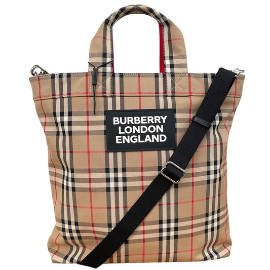 Burberry Nova Check Logo Applique Satchel Tote Bag