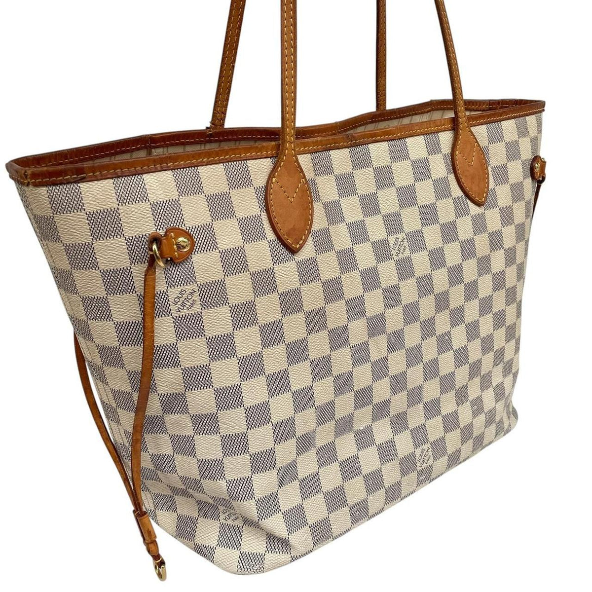 Pre-Loved Louis Vuitton Damier Azur Neverfull PM Canvas/Leather Tote Bag