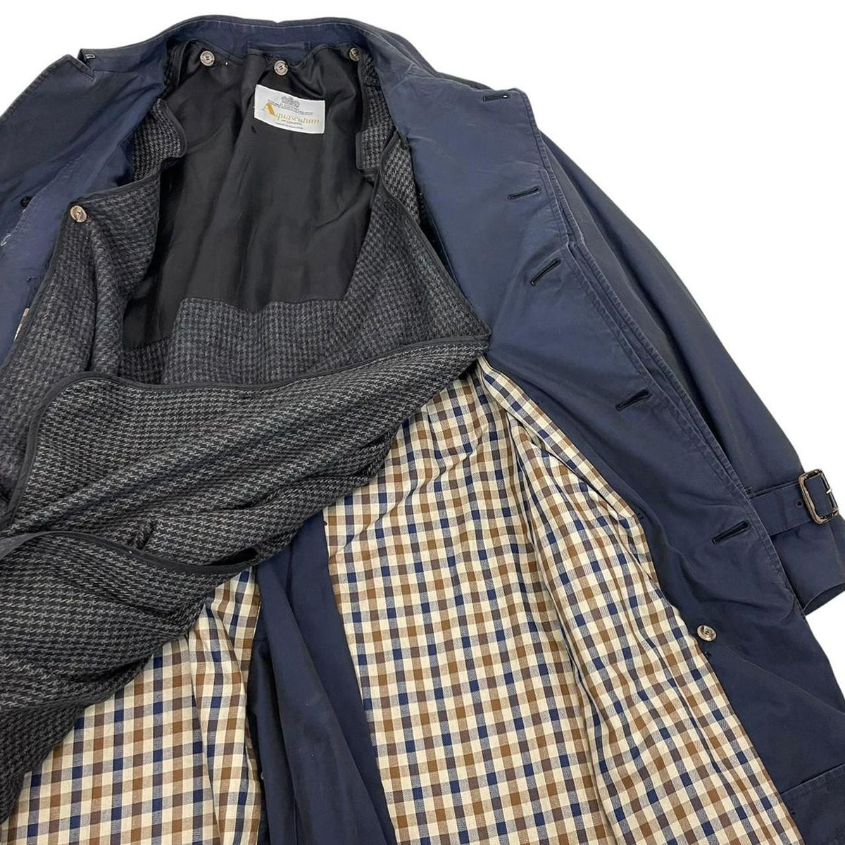 Vintage 90s Aquascutum Belted Trench Coat Large