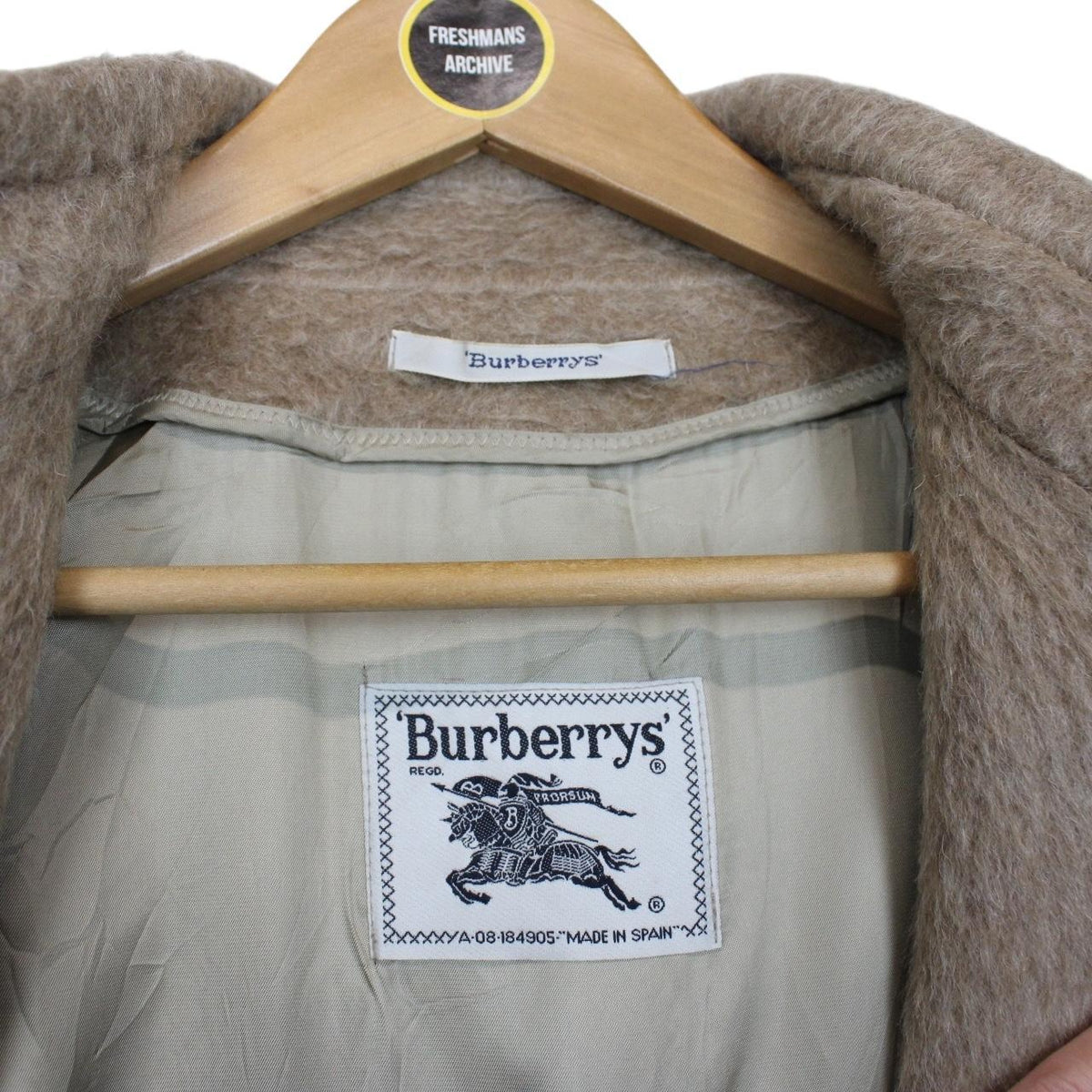 Vintage 80s Burberry Llama Wool Coat Medium