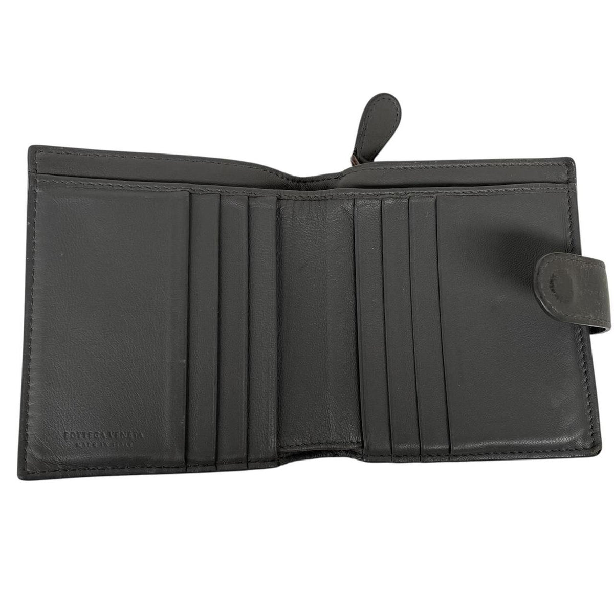 Pre-Loved Bottega Intrecciato Woven Leather Bifold Wallet