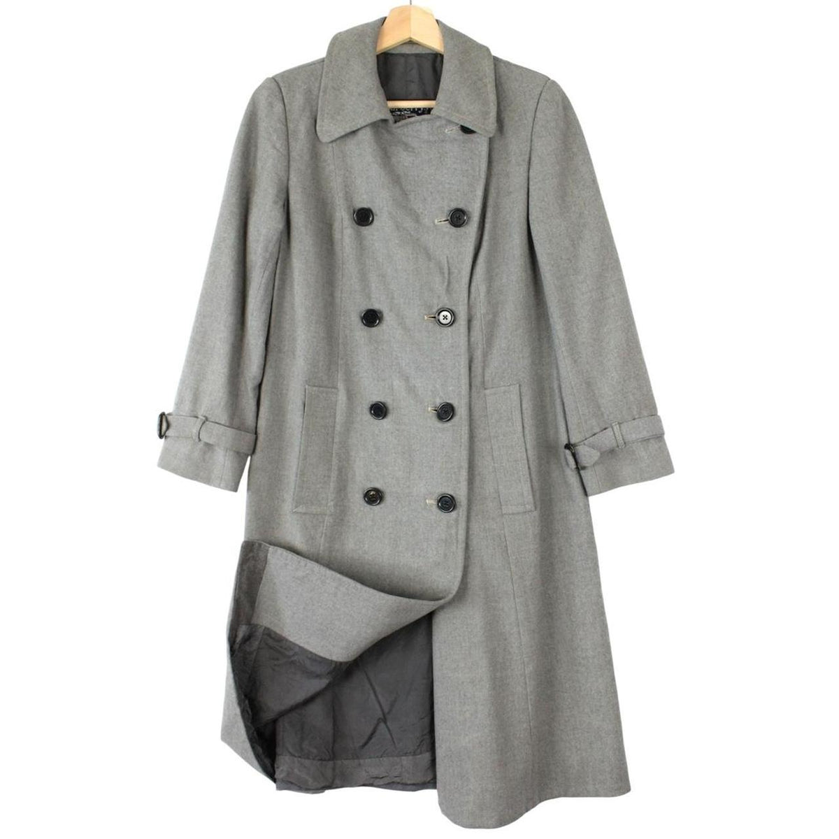 Vintage 90s Burberry Wool Trench Coat Medium