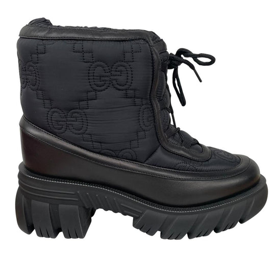 Gucci GG Monogram Leather Quilted Ankle Boots UK 5