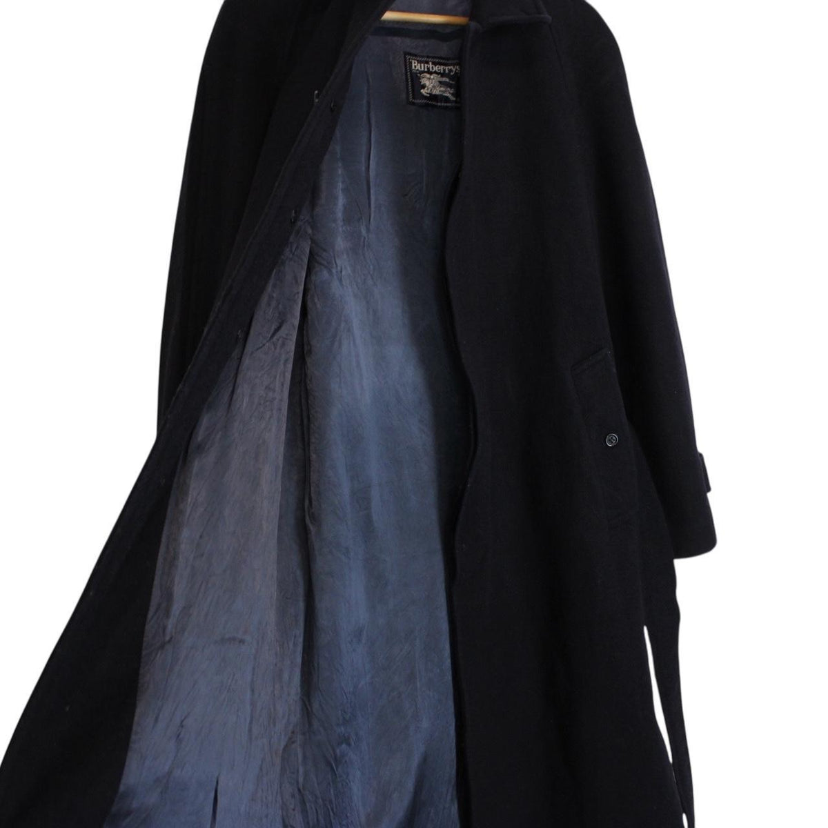 Vintage 90s Burberry Wool Belted Coat Medium