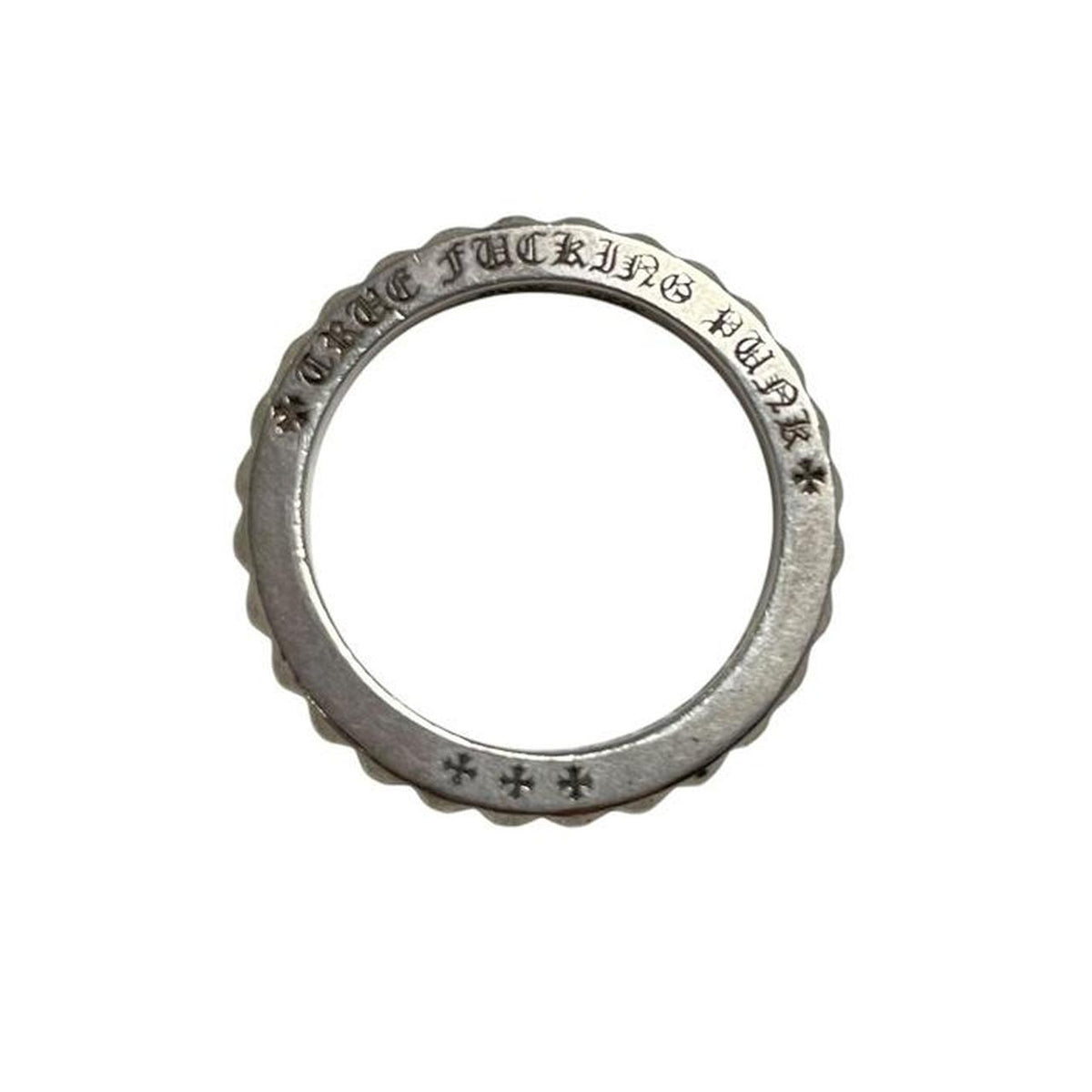 Chrome Hearts 2009 True F**king Punk Plus 925 Sterling Silver 3mm Cross Ring