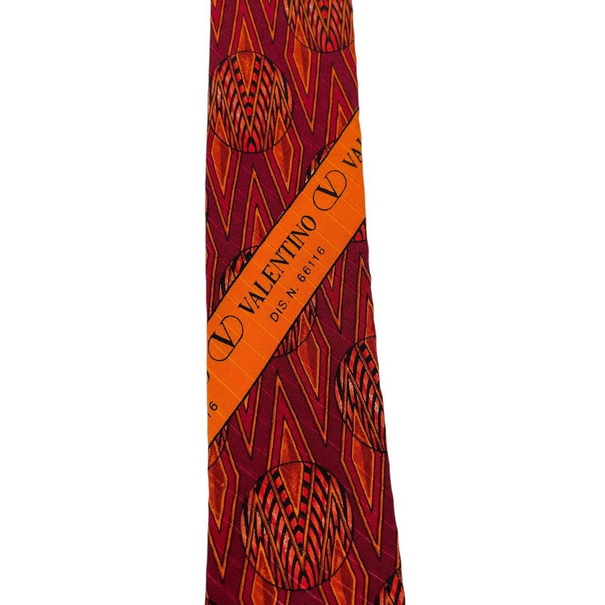 Vintage Valentino Geometric Pattern Silk Tie