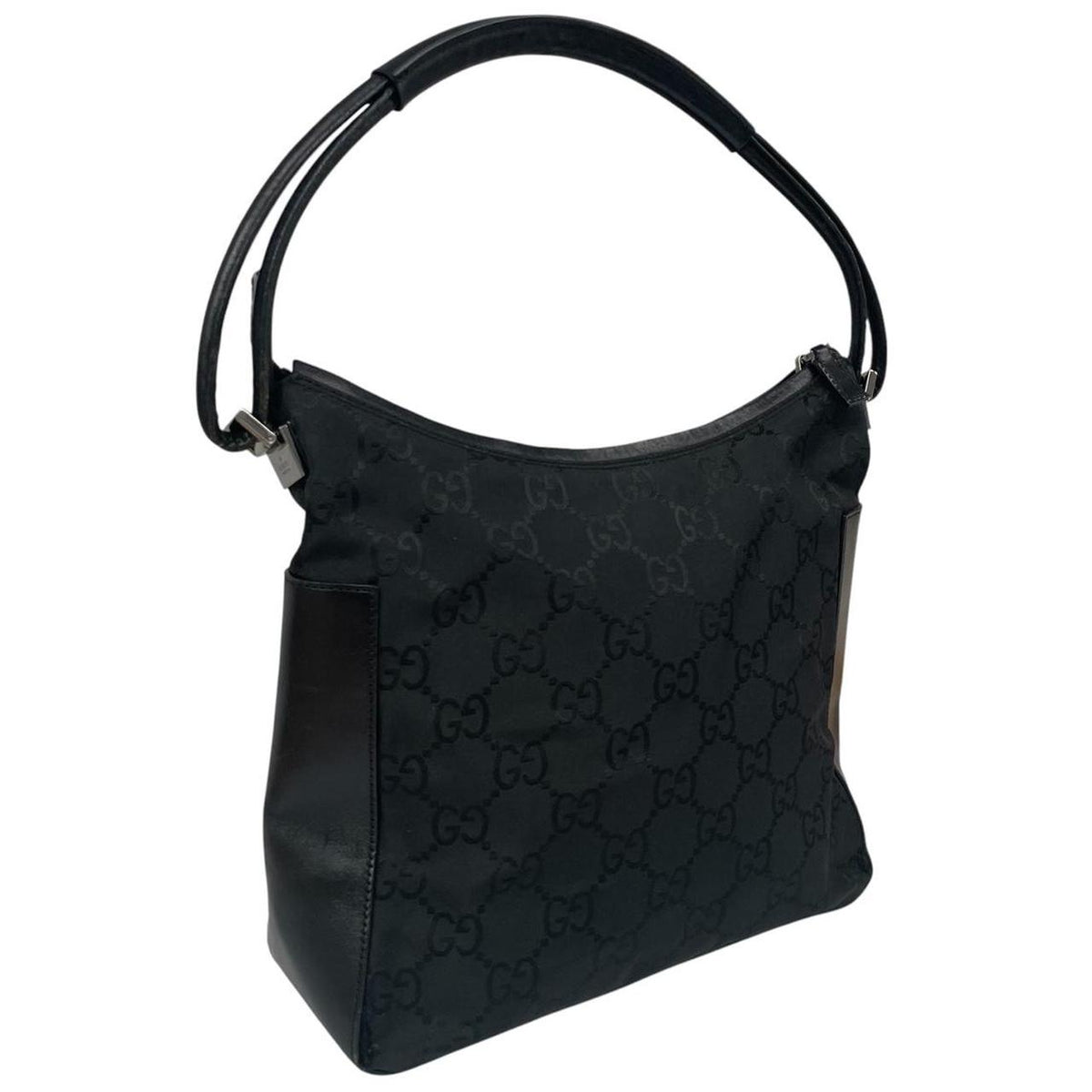 Pre-Loved Gucci Monogram Canvas/Leather Hobo Shoulder Bag