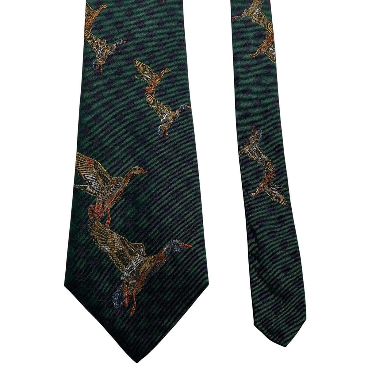 Vintage Polo Ralph Lauren Ducks Embroidered Silk Tie