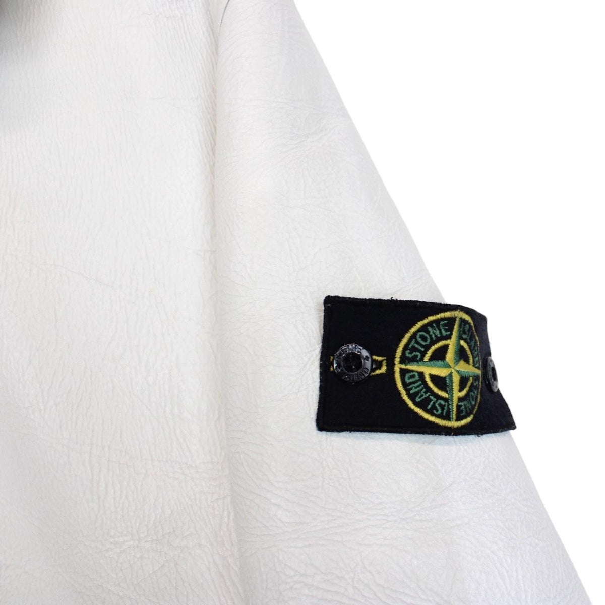 Vintage Stone Island AW 2006 Shearling Sheepskin Hand-Painted Leather Jacket Large