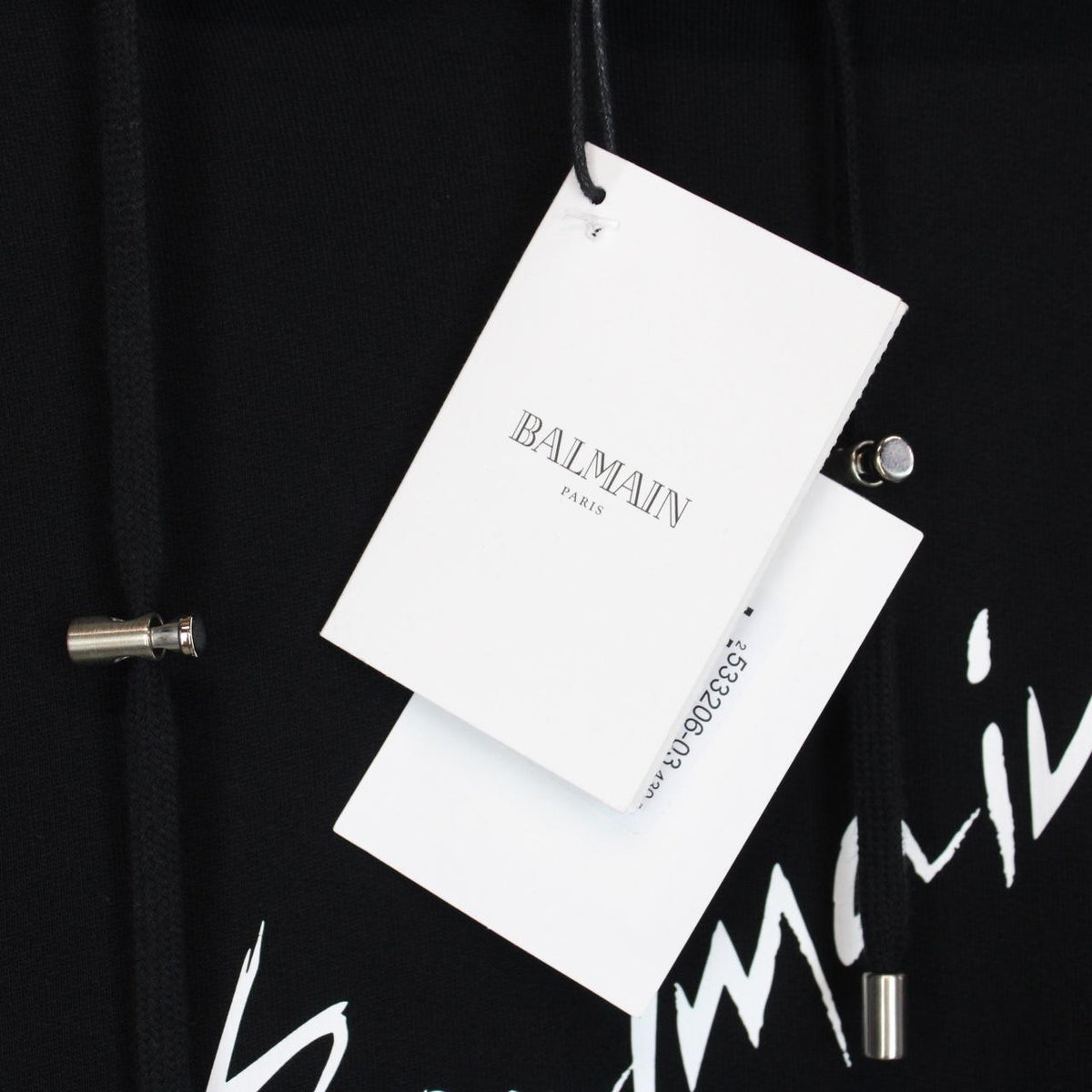 Balmain Paris Signature Logo Hoodie Large