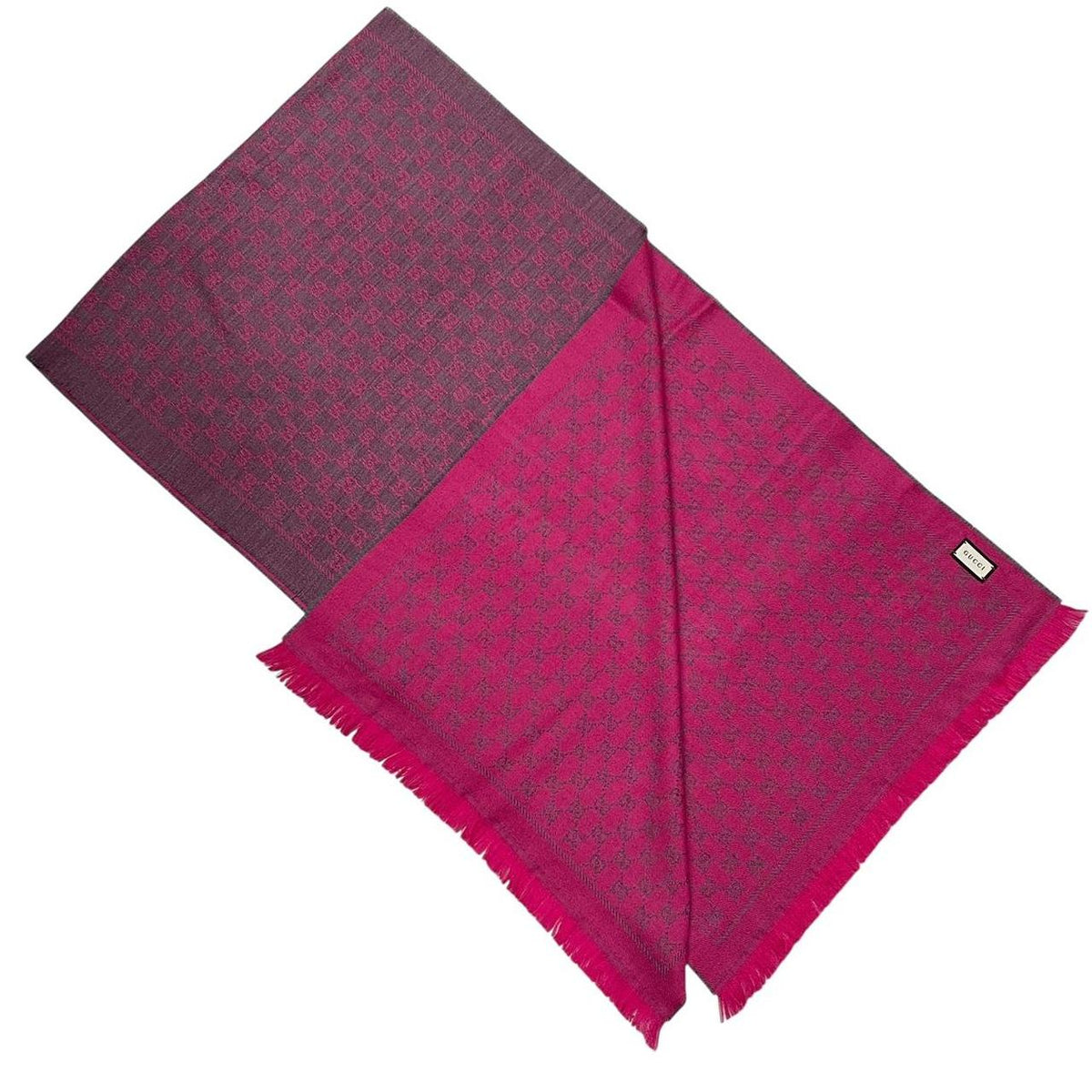 Gucci GG Monogram Frayed Wool Scarf