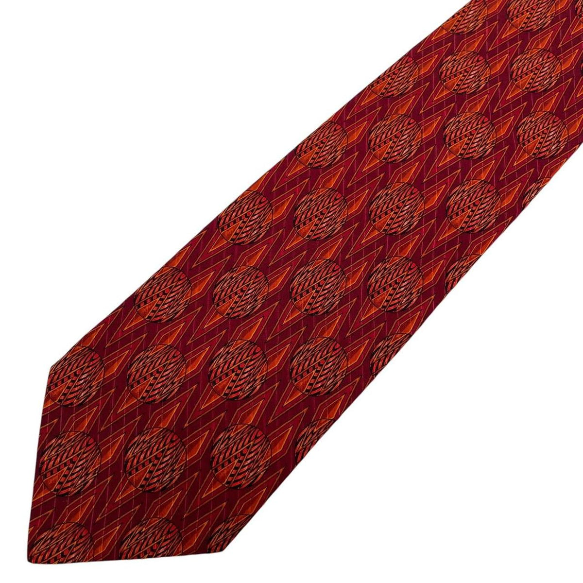 Vintage Valentino Geometric Pattern Silk Tie