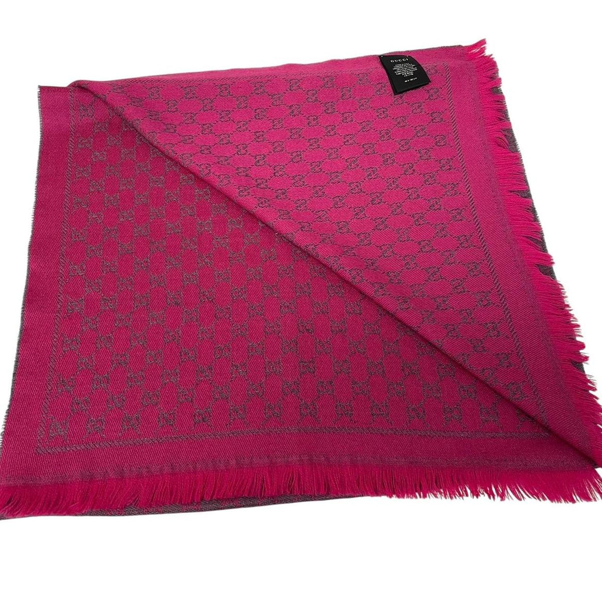 Gucci GG Monogram Frayed Wool Scarf