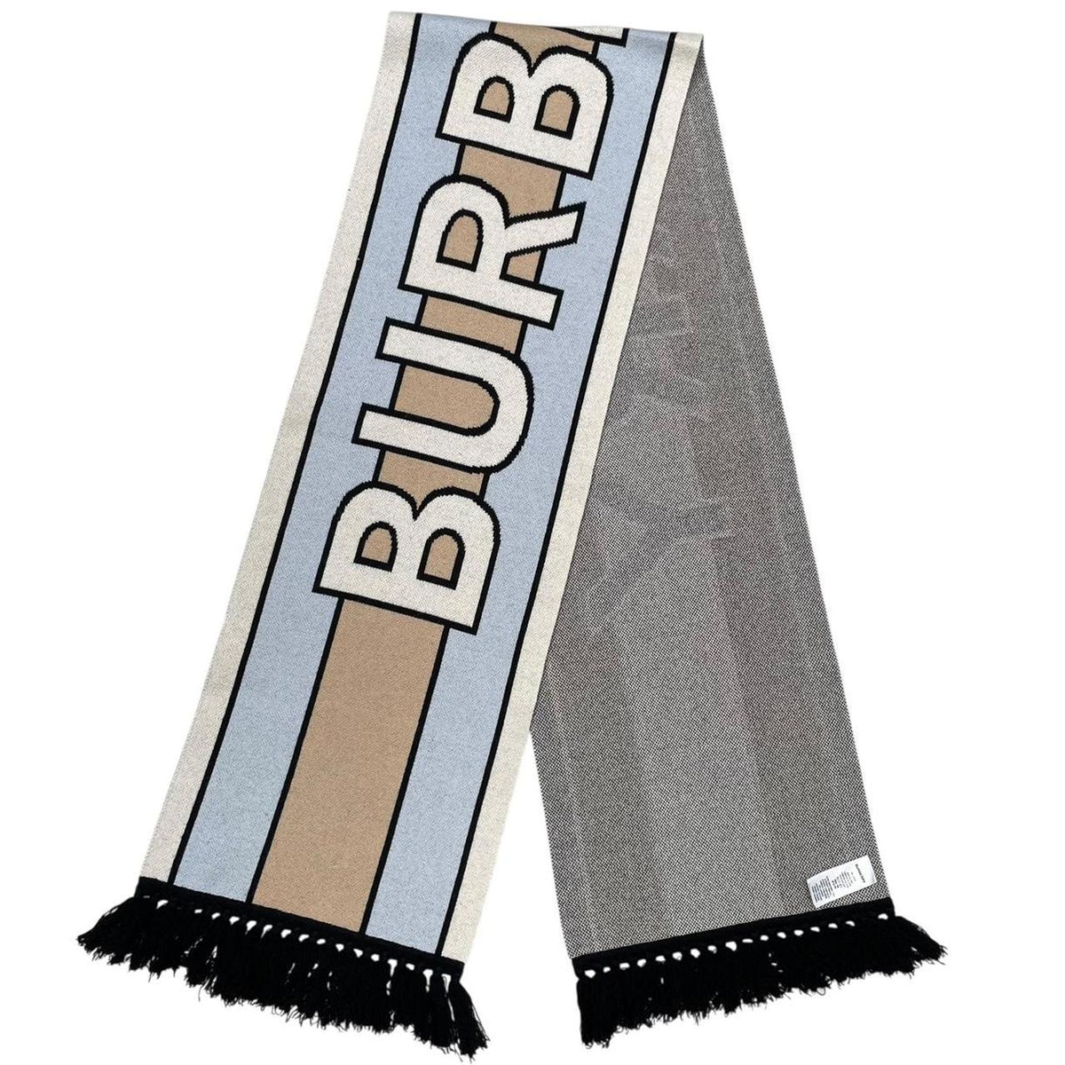 Burberry Football Logo Intarsia Cashmere Wool Scarf