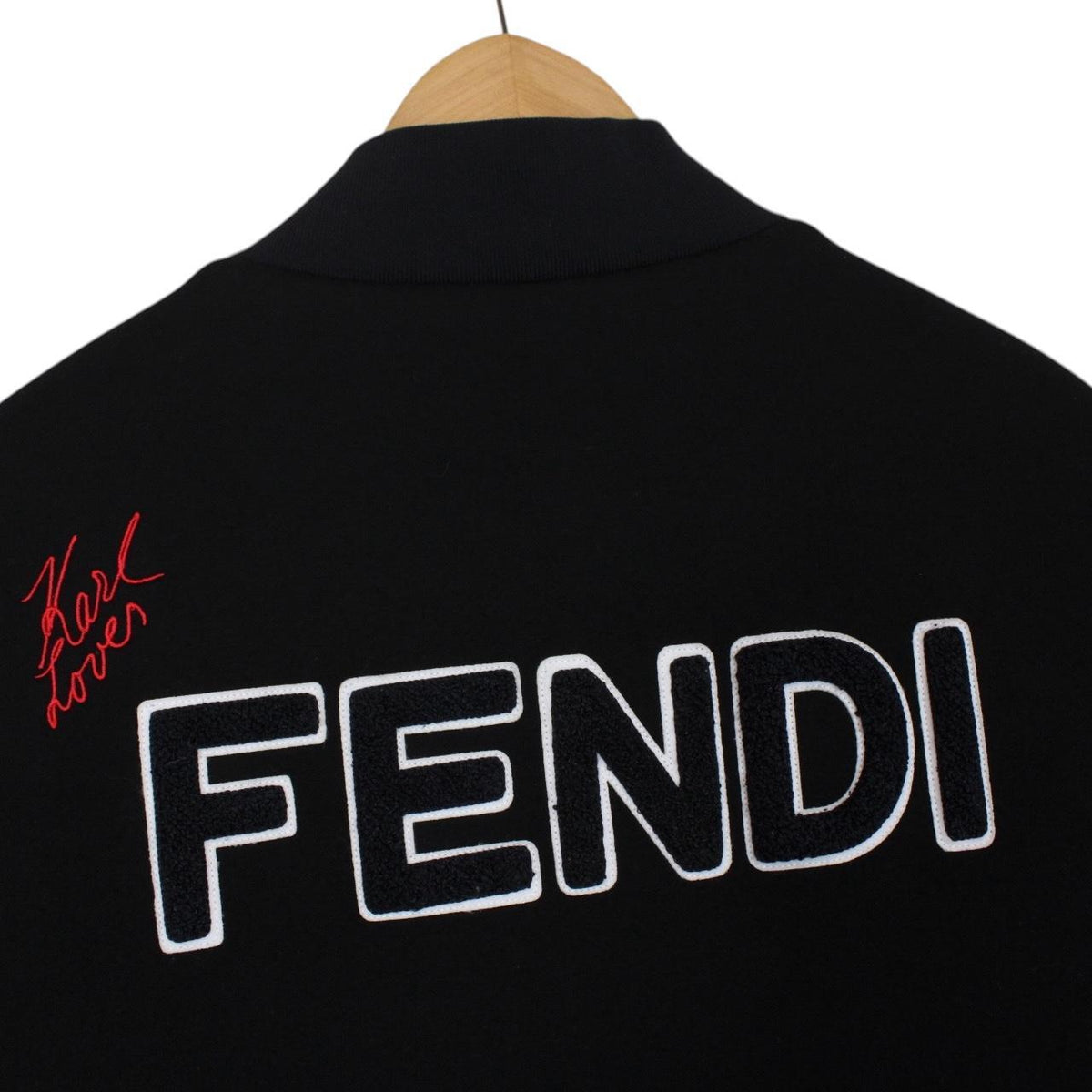 Fendi Karlito Logo Appliqué Down Bomber Jacket Large