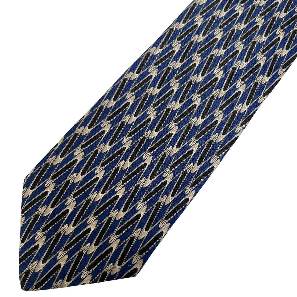 Vintage Valentino Geometric Pattern Silk Tie