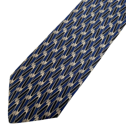 Vintage Valentino Geometric Pattern Silk Tie