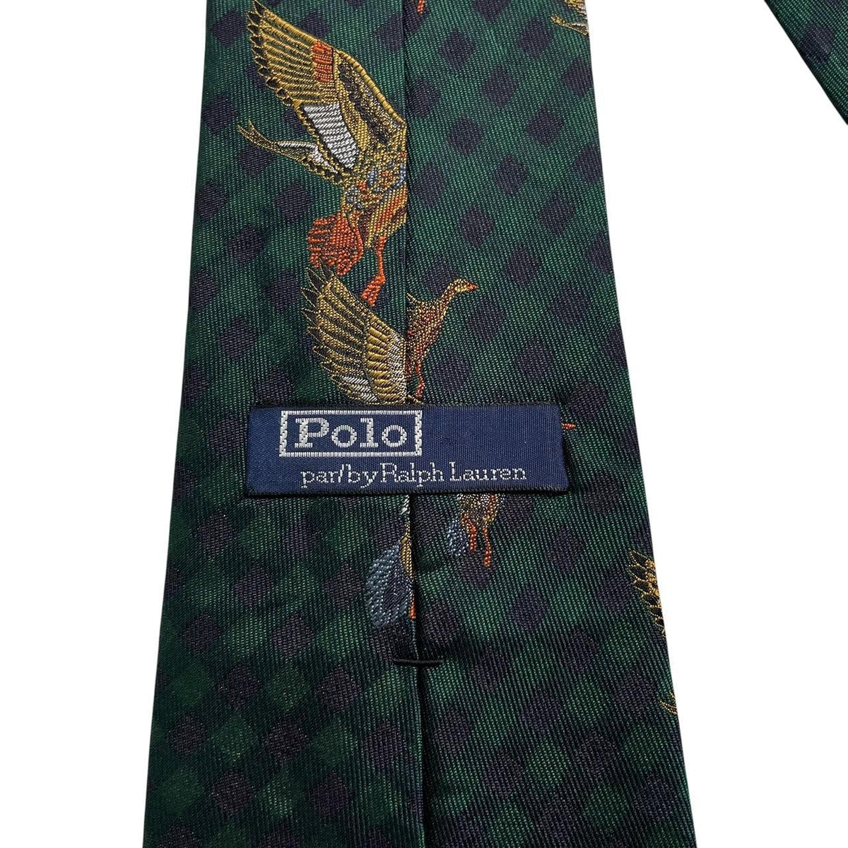 Vintage Polo Ralph Lauren Ducks Embroidered Silk Tie