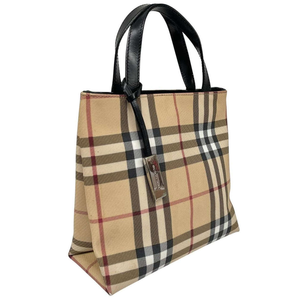 Pre-Loved Burberry Canvas/Leather Mini Tote Bag