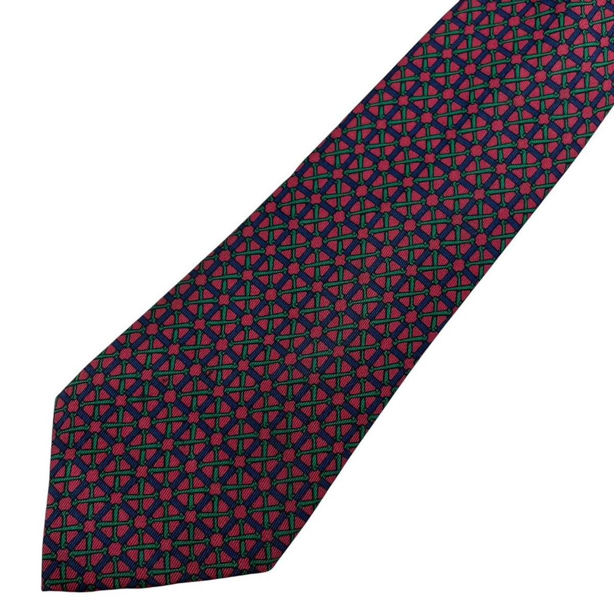 Hermes Paris Geometric Print Silk Tie