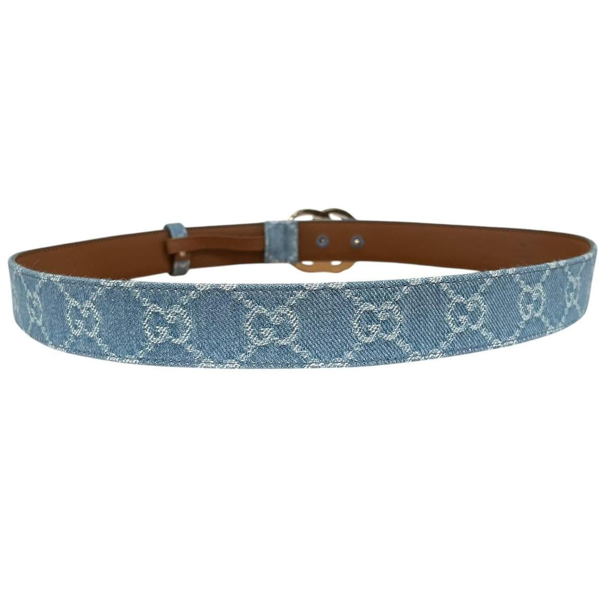 Gucci Canvas Denim Monogram Marmont Belt