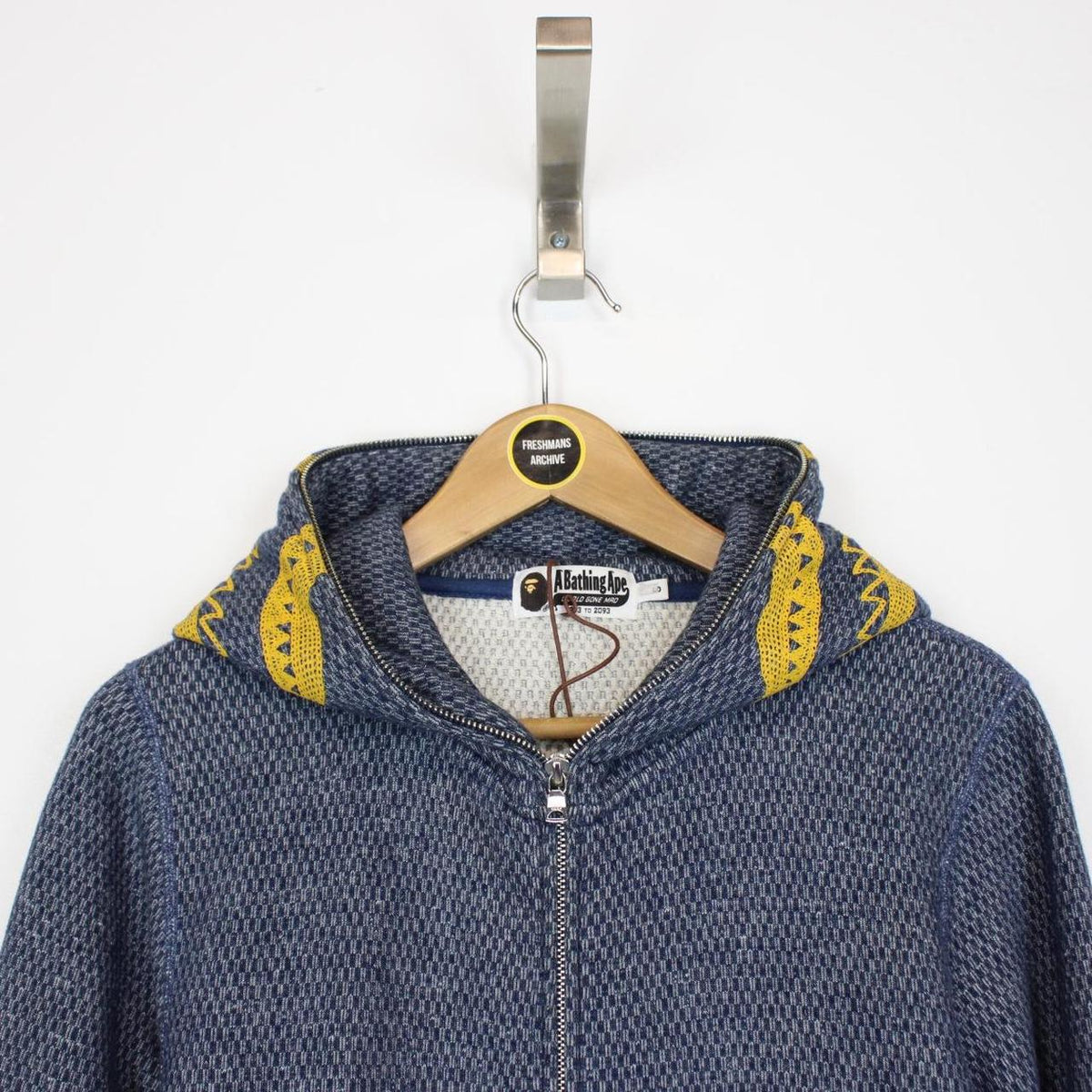 Bape Blue WGM Shark Hoodie Small