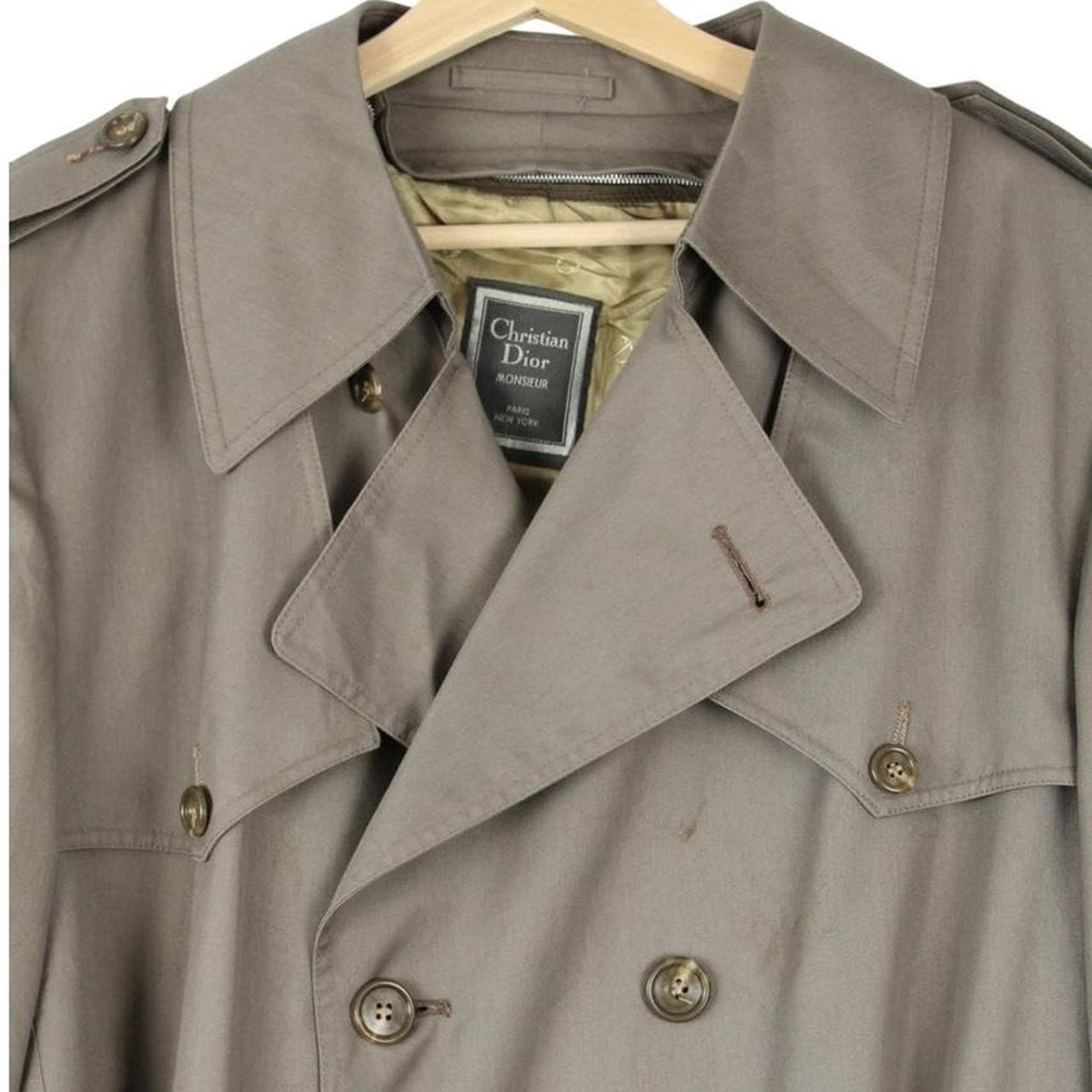 Vintage 90s Christian Dior Belted Trench Coat Large