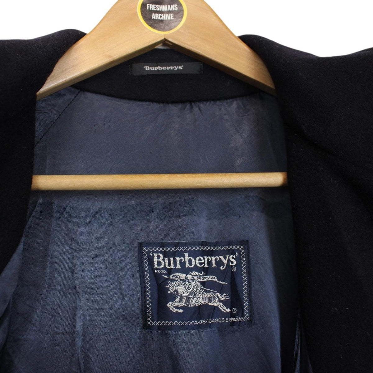 Vintage 90s Burberry Wool Belted Coat Medium