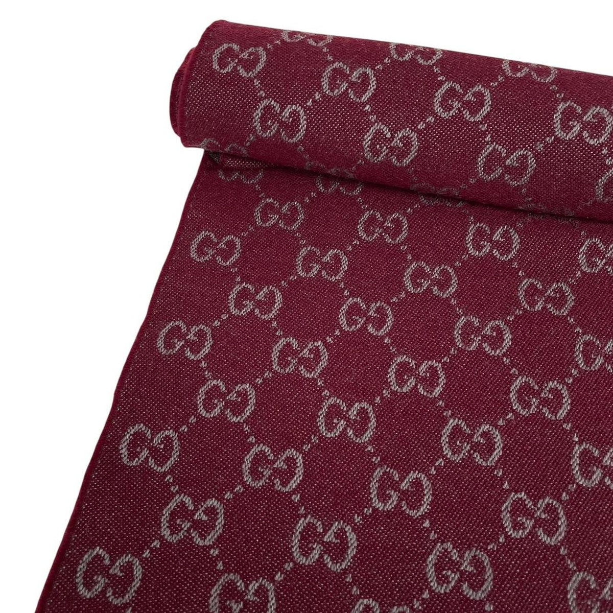 Gucci Half GG Monogram Frayed Wool Scarf