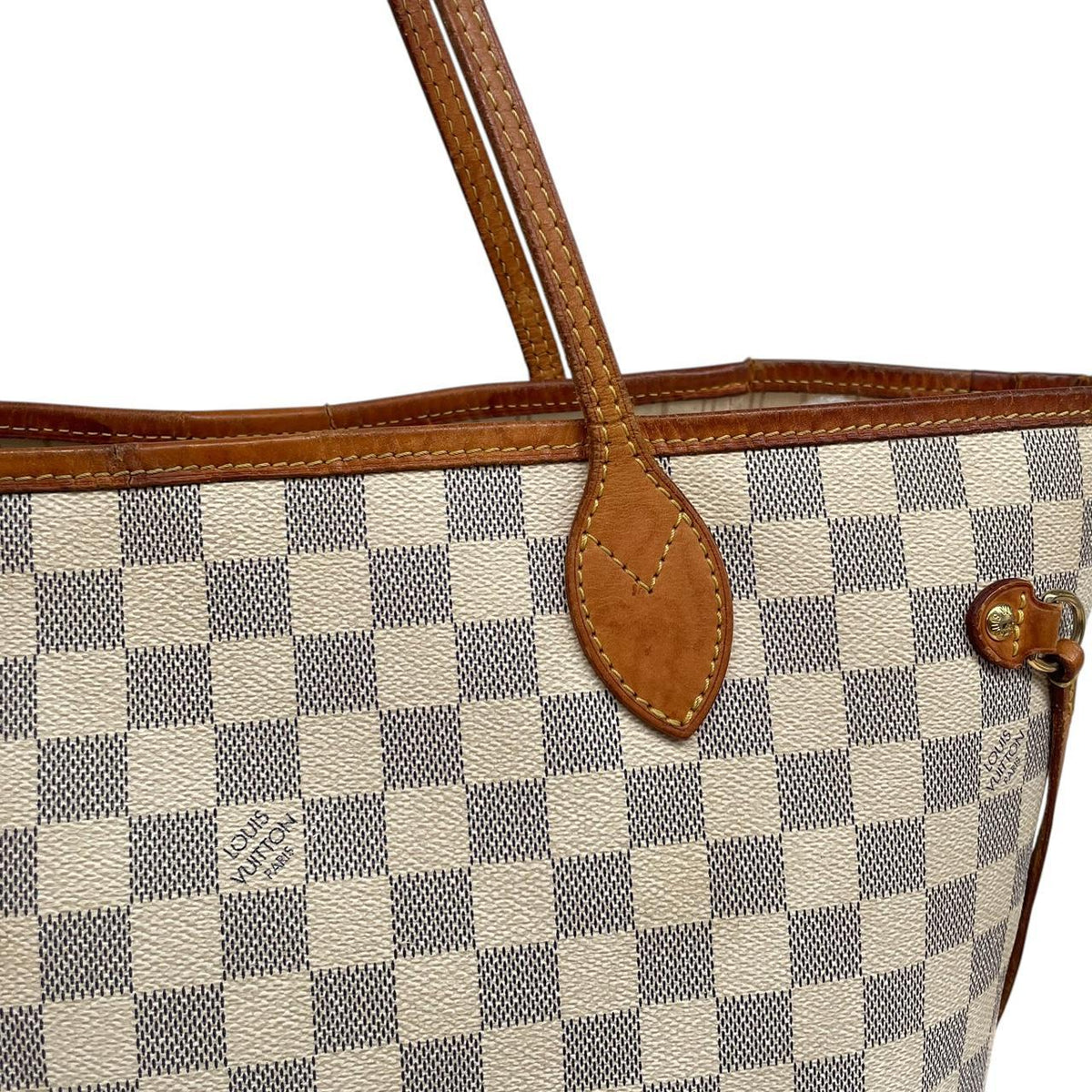 Pre-Loved Louis Vuitton Damier Azur Neverfull PM Canvas/Leather Tote Bag