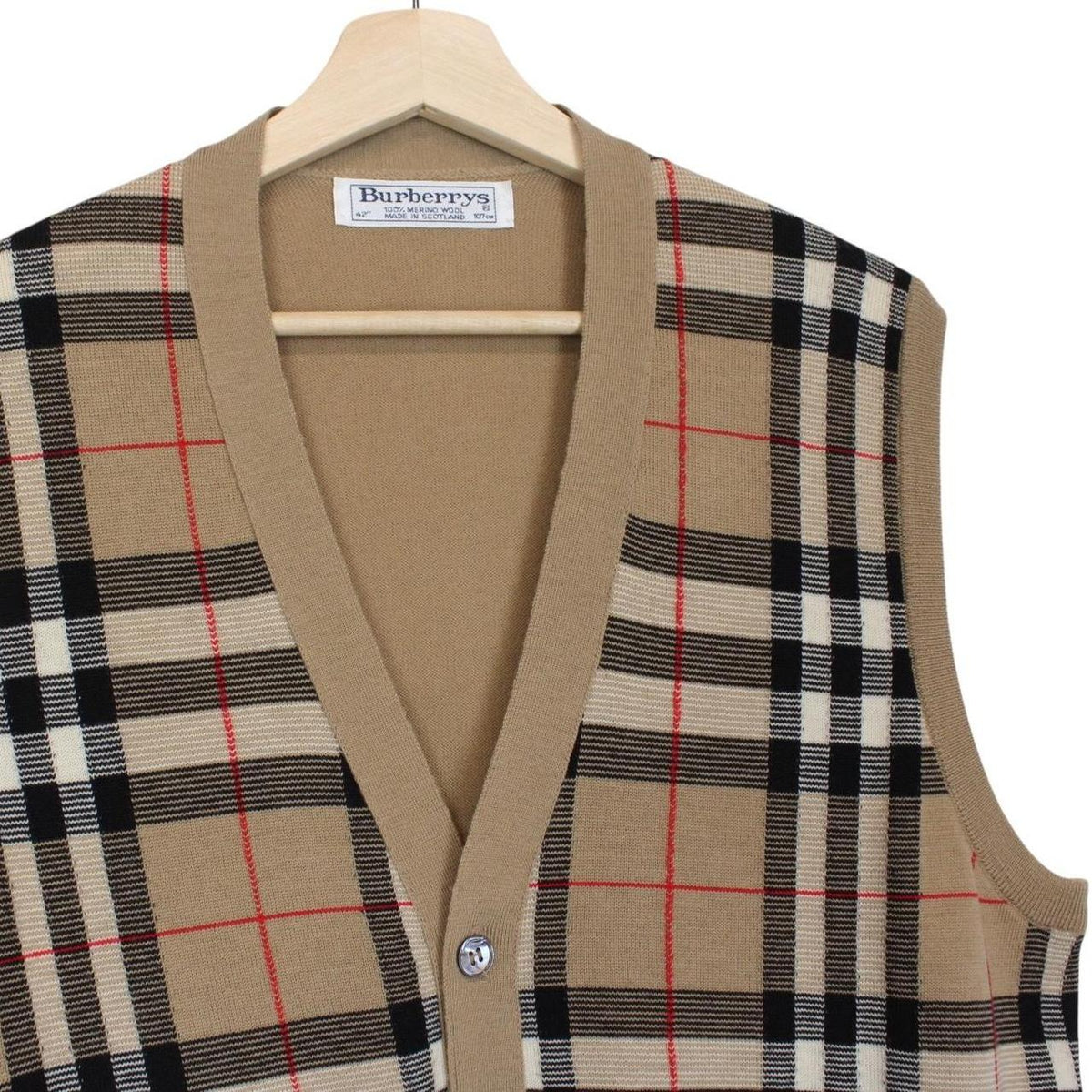 Vintage Burberry Merino Wool Sweater Vest Large