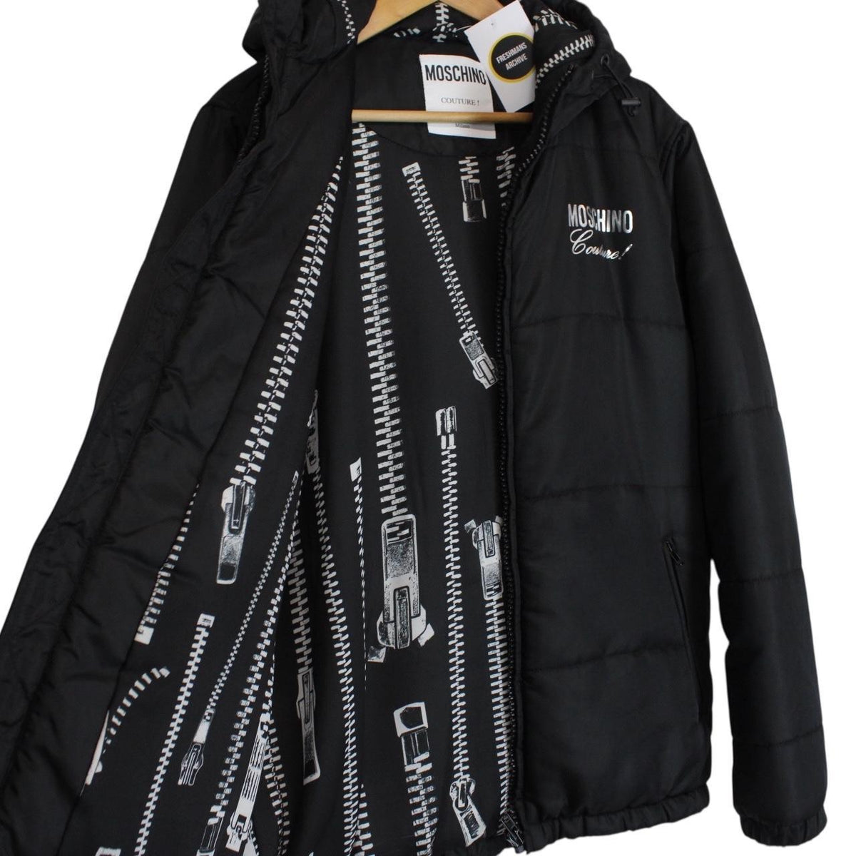 Moschino Logo Nylon Puffer Jacket Large