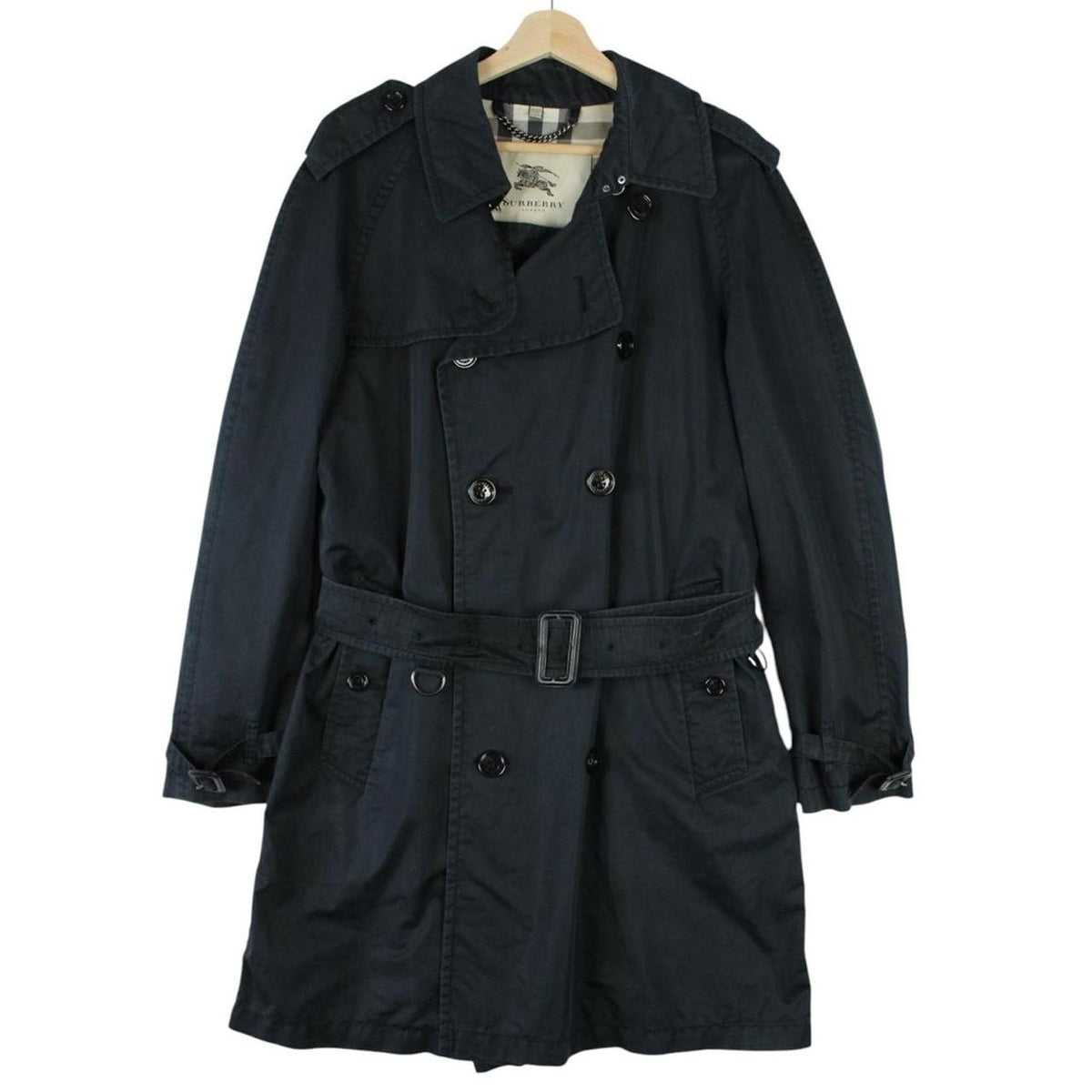 Vintage 90s Burberry Belted Trench Coat Medium