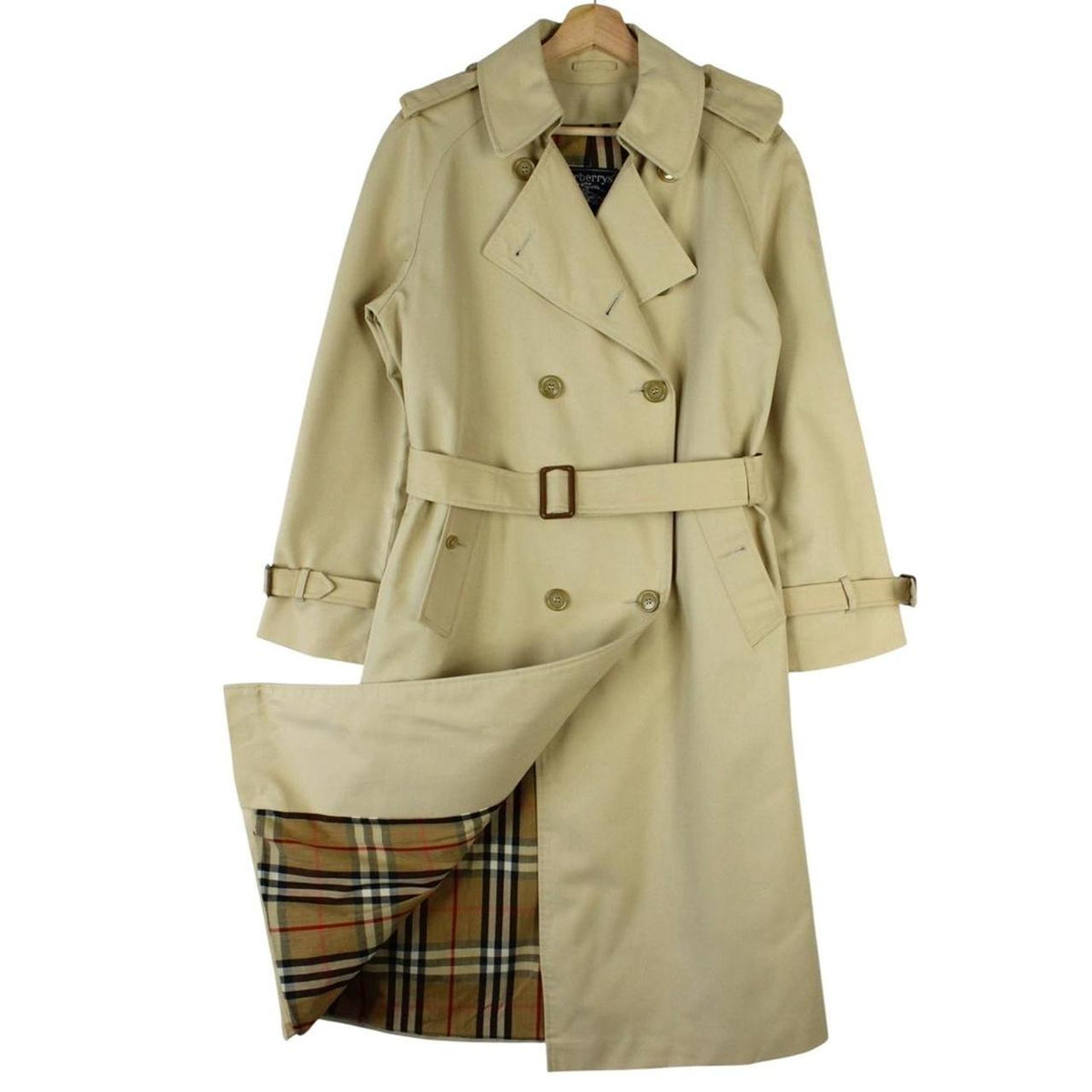 Vintage 90s Burberry Belted Trench Coat Medium