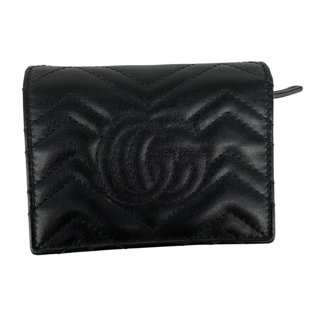 Gucci Calfskin Matelasse GG Marmont Card Case Wallet