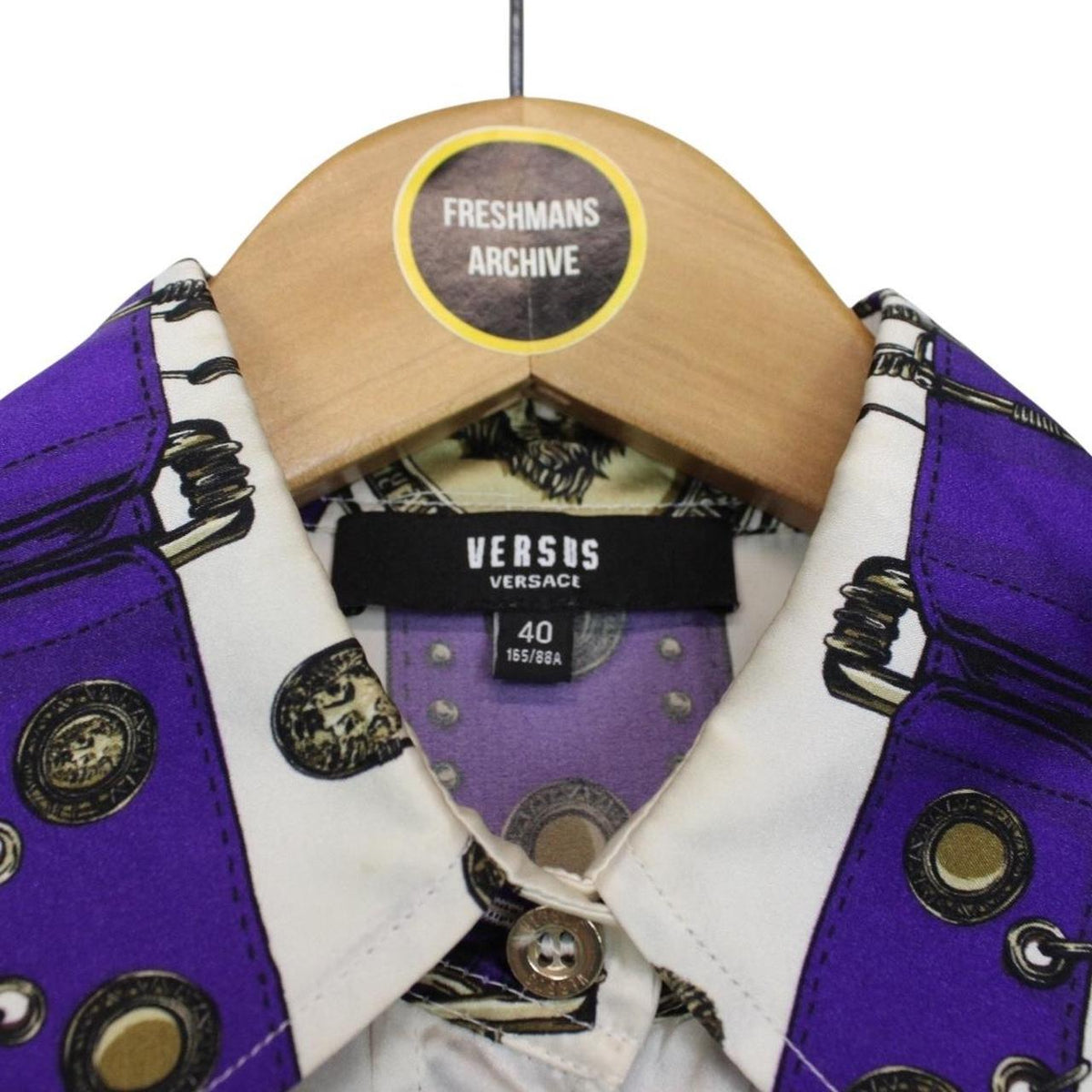 Versus Versace Belt Print Silk Shirt Medium