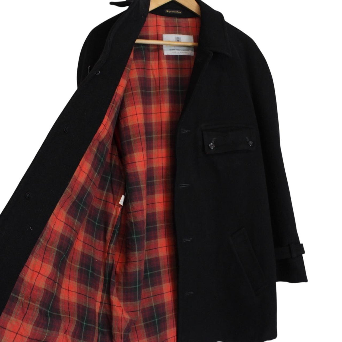 Vintage 80s Aquascutum Black Wool Coat