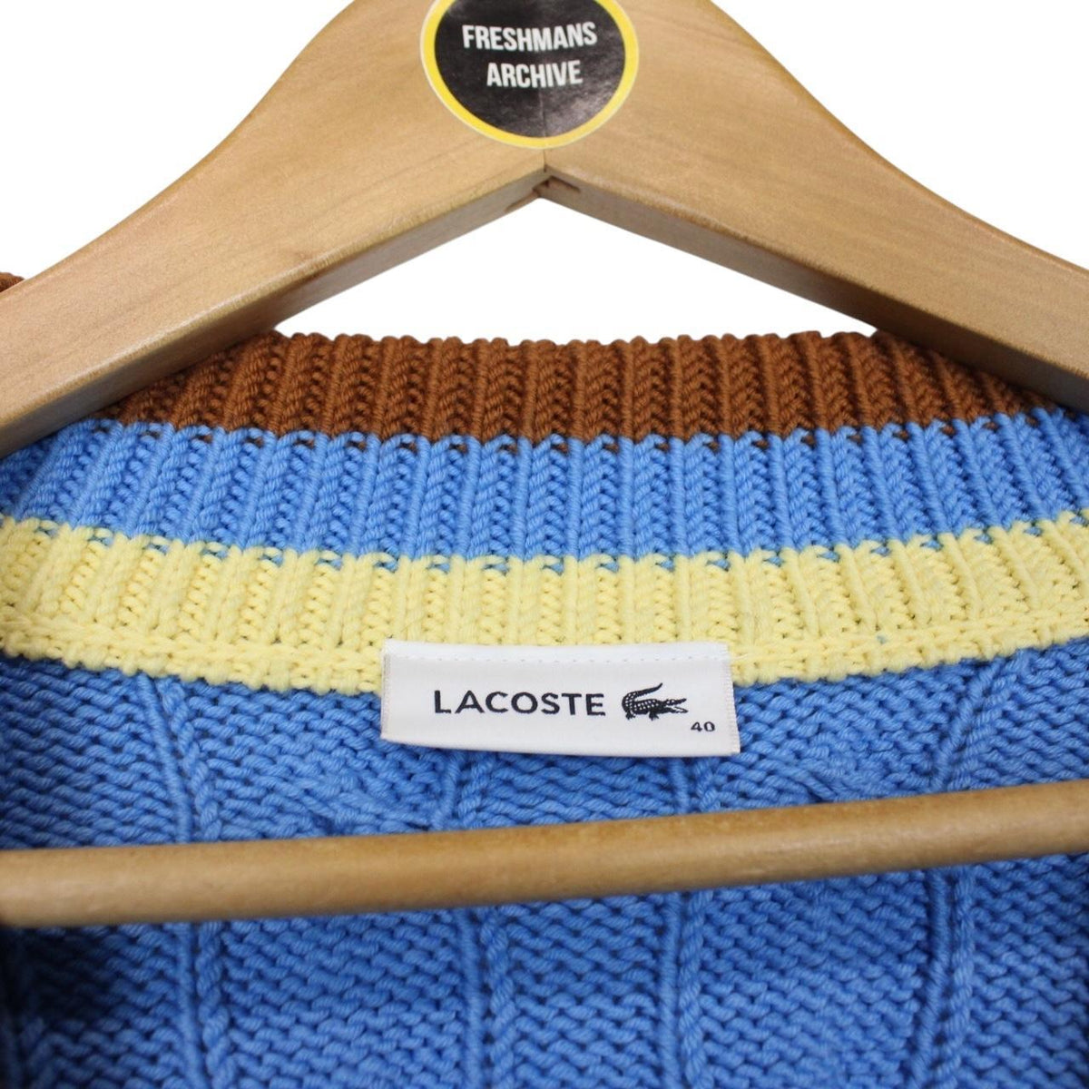 Lacoste Wool Blend Cable Knit Jumper Large