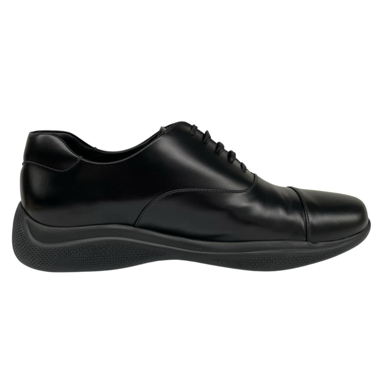 Prada Leather Toblach Leather Laced Derby Loafers Shoes UK 9