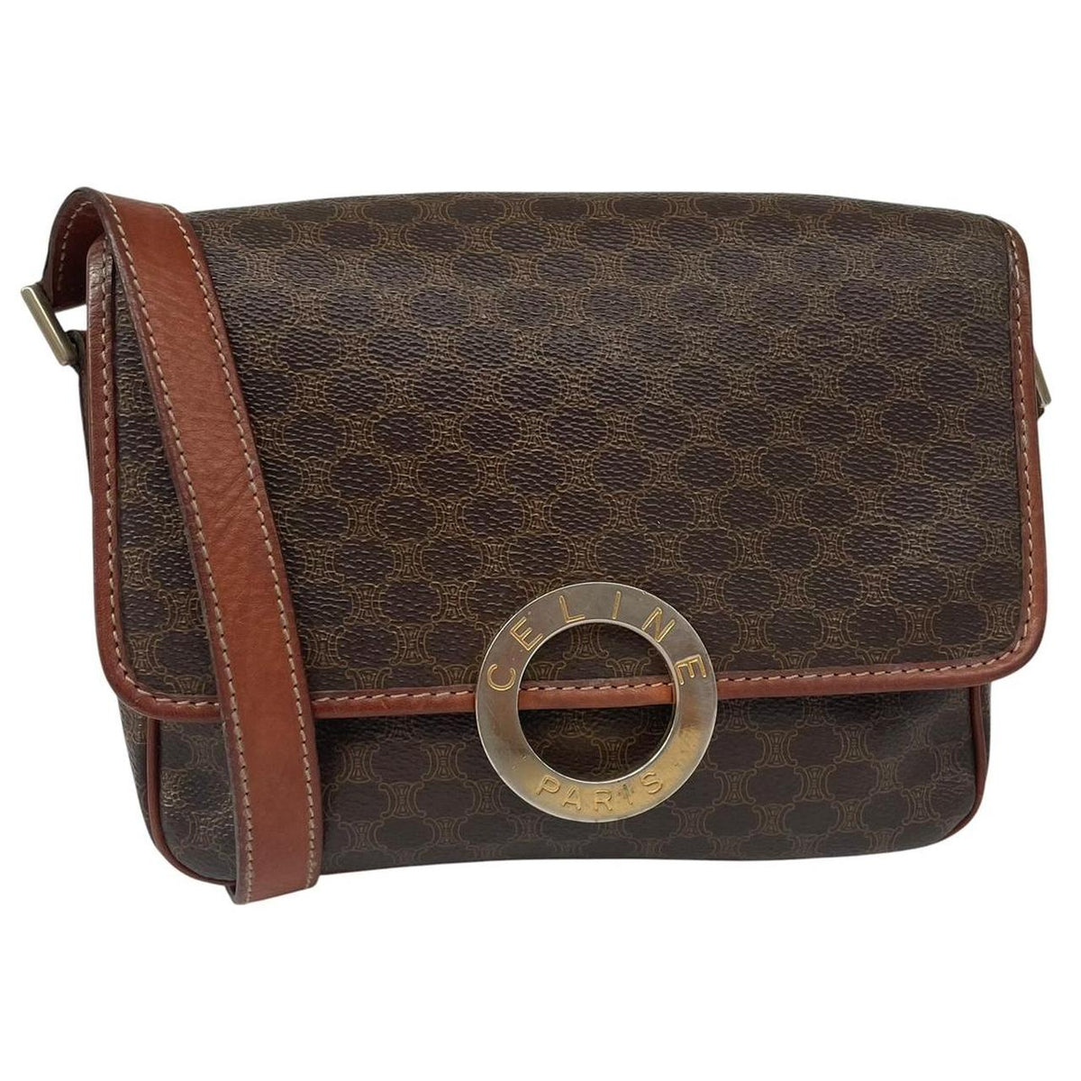 Pre-Loved Celine Macadam Canvas Shoulder Bag