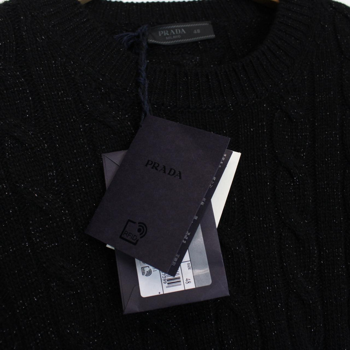 Prada Cashmere Wool Blend Cable Knit Jumper Medium