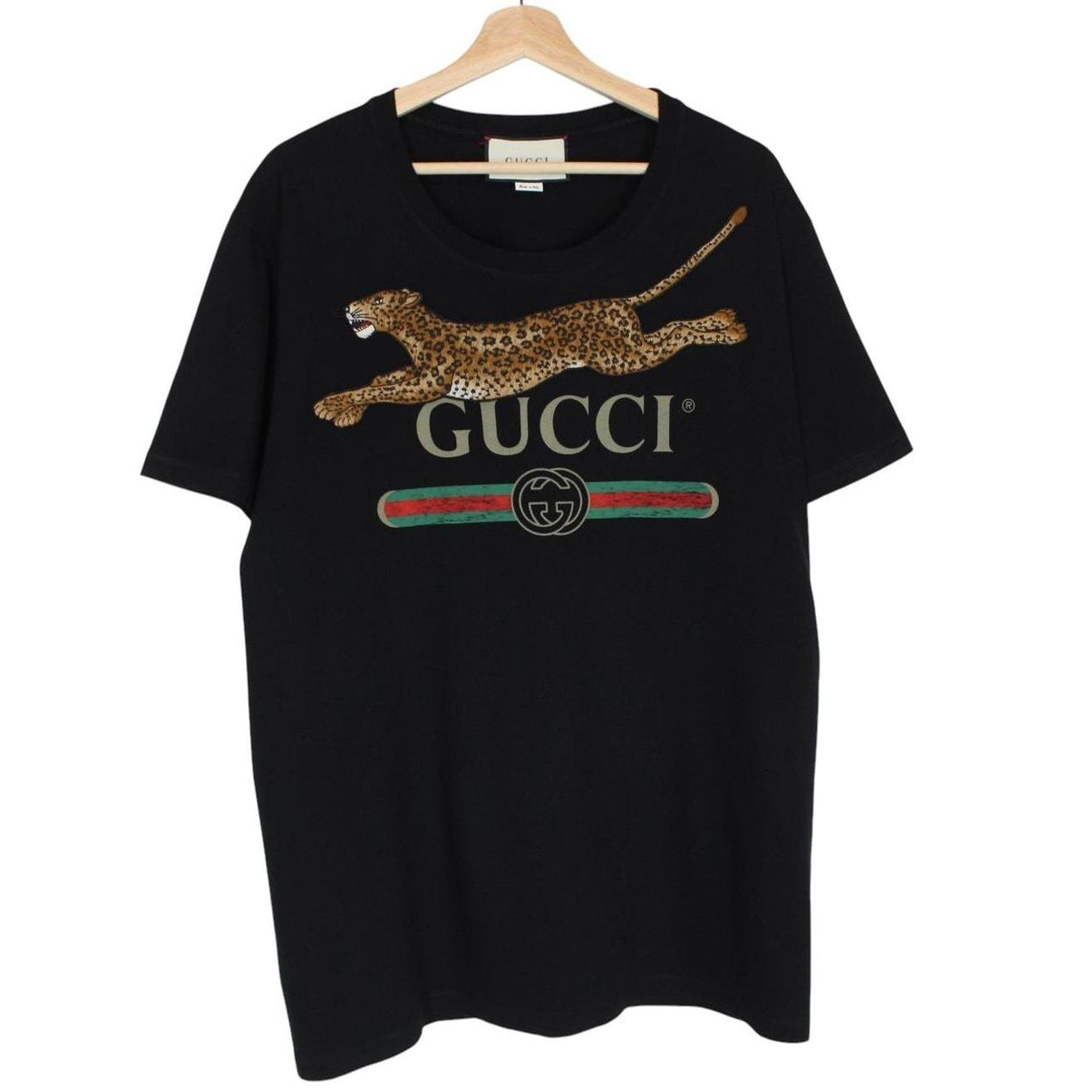 Gucci Embroidered Leopard Print T-Shirt Medium